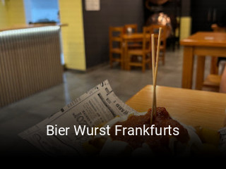 Bier Wurst Frankfurts reserva de mesa
