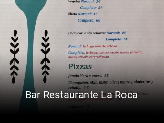Reserve ahora una mesa en Bar Restaurante La Roca