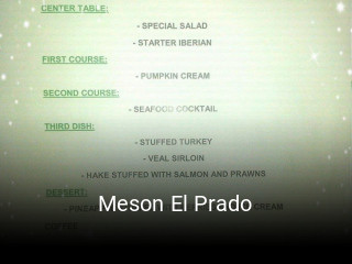 Reserve ahora una mesa en Meson El Prado