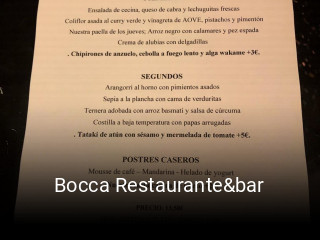 Bocca Restaurante&bar reservar en línea
