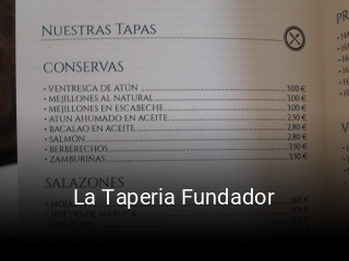 La Taperia Fundador reserva de mesa