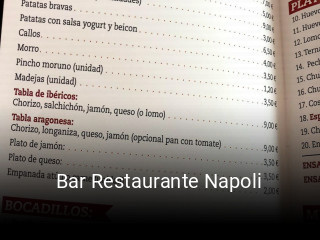 Bar Restaurante Napoli reserva de mesa