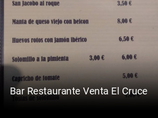 Reserve ahora una mesa en Bar Restaurante Venta El Cruce
