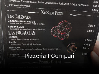 Pizzeria I Cumpari reserva de mesa