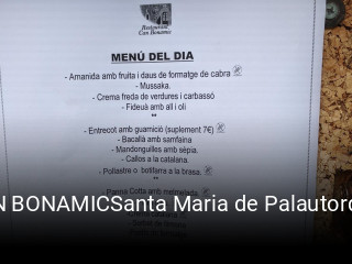 Reserve ahora una mesa en CAN BONAMICSanta Maria de Palautordera