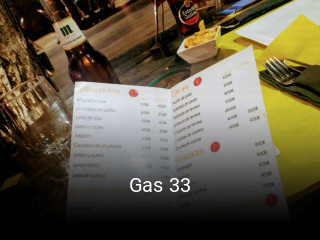 Reserve ahora una mesa en Gas 33
