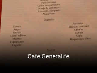 Cafe Generalife reserva de mesa