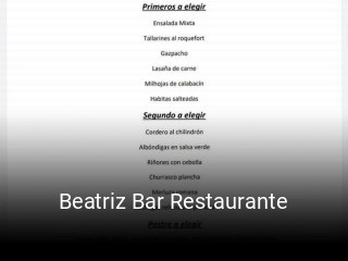 Reserve ahora una mesa en Beatriz Bar Restaurante