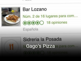 Reserve ahora una mesa en Gago's Pizza