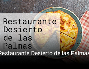 Restaurante Desierto de las Palmas reservar mesa
