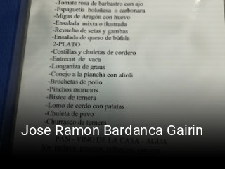 Jose Ramon Bardanca Gairin reservar mesa