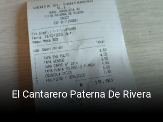 El Cantarero Paterna De Rivera reserva de mesa