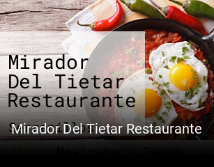 Reserve ahora una mesa en Mirador Del Tietar Restaurante