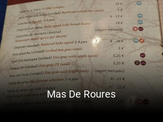 Reserve ahora una mesa en Mas De Roures