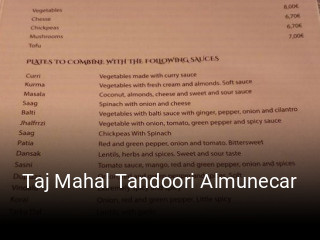 Reserve ahora una mesa en Taj Mahal Tandoori Almunecar