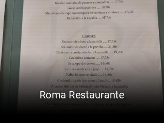 Reserve ahora una mesa en Roma Restaurante