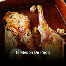 Reserve ahora una mesa en El Meson De Paco