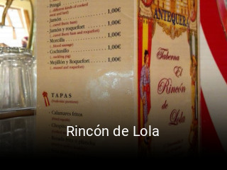 Rincón de Lola reserva de mesa