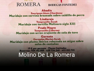 Molino De La Romera reserva de mesa