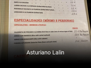 Asturiano Lalin reservar mesa