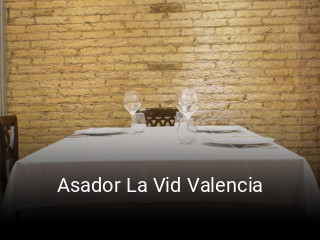Asador La Vid Valencia reserva