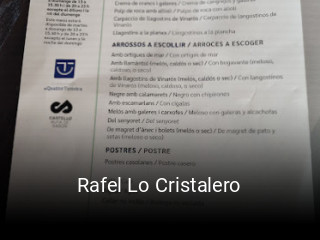 Rafel Lo Cristalero reservar mesa