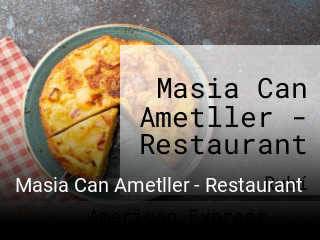 Masia Can Ametller - Restaurant reserva