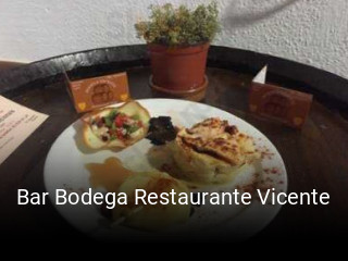 Bar Bodega Restaurante Vicente reserva de mesa